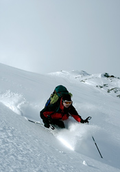 Brad Fuller skiing in the Northern Purcells